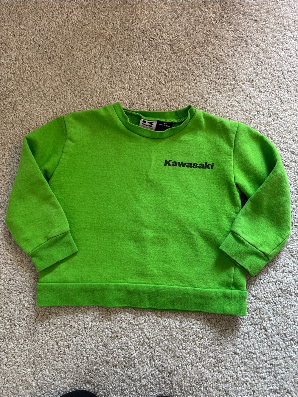 Kawasaki Kids Lime Green Crew Sweatshirt